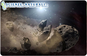 Ricostruzione di fantasia di un impatto di un asteroide. Gli scienziati ritengono che un gigantesco asteroide della fascia compresa tra Marte e Giove sia uscito dall’orbita e abbia colpito la Terra, provocando l’estinzione dei dinosauri (fonte: NASA)