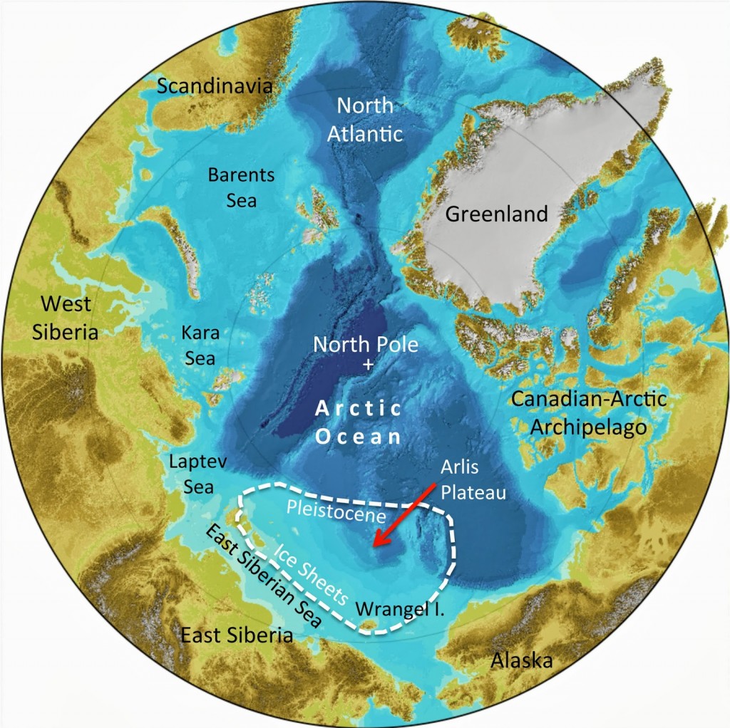Mappa della regione artica, tra cui la posizione dell’antico strato di ghiaccio (fonte: Frank Niessen / IBCAO)